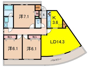 Ｆａｌａｌａ御影の物件間取画像